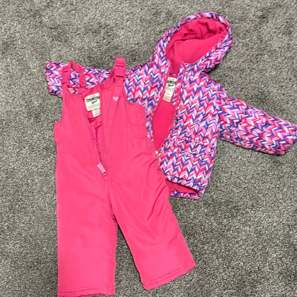 OshKosh B'gosh Pink and Multicolor Jacket and Snowsuit Set